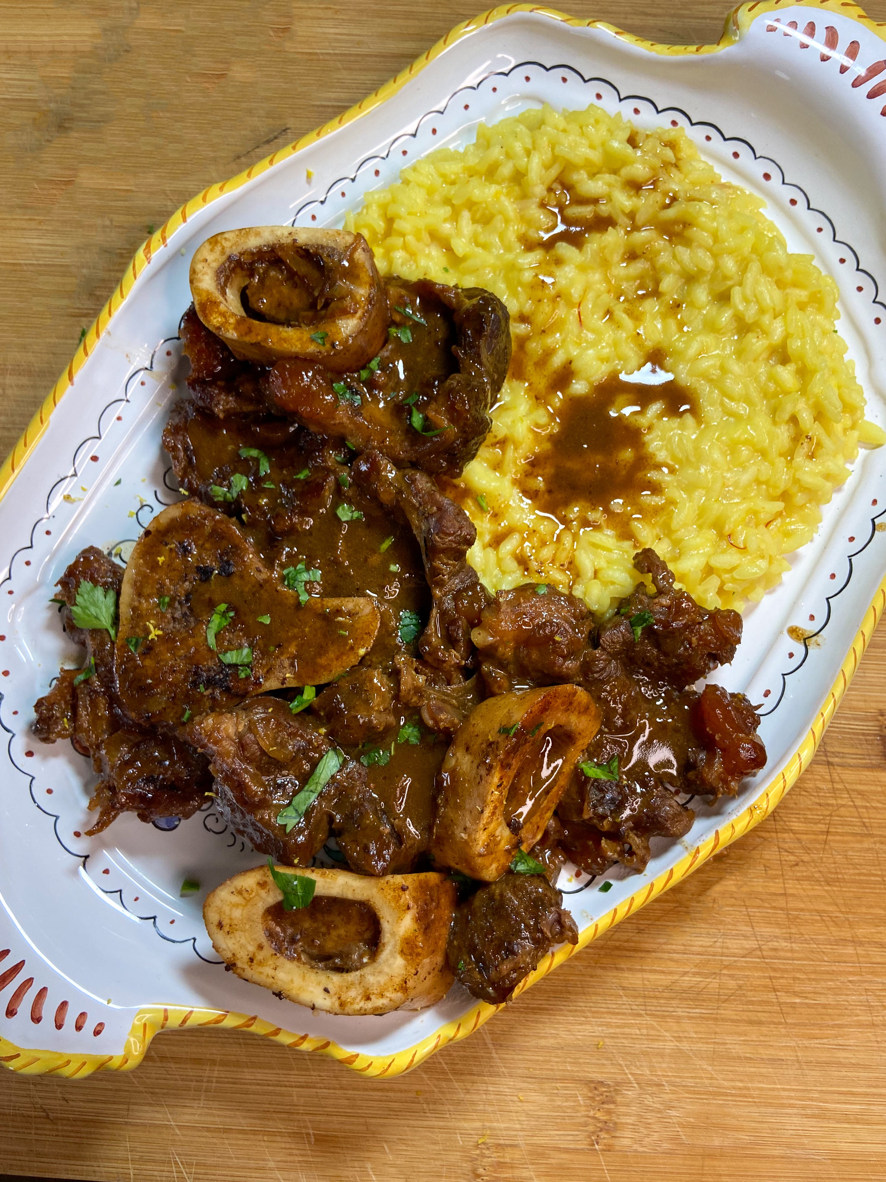 Ossobuco di Bisonte e risotto allo zafferano Massimiliano Gatti Carni