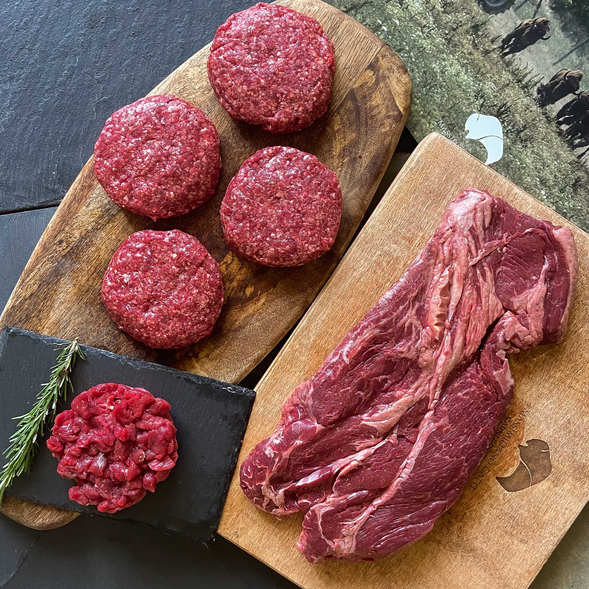 Tagliata e burgers di Bisonte  Shop Online di  –  Massimiliano Gatti Carni Pregiate